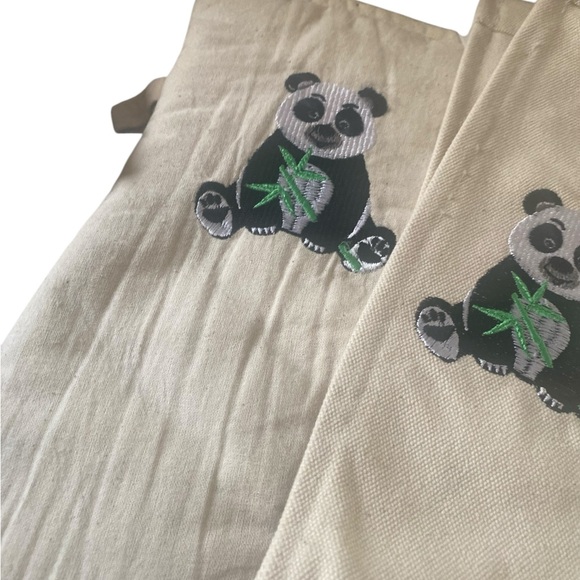 80s panda Washington DC National Zoo Cotton Wine tote Lot 1980s 11 Pieces Vtg - Picture 11 of 11